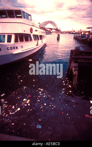 Papierkorb Floting auf Australien Sydney Harbour, einer der schönsten Häfen der Welt Stockfoto