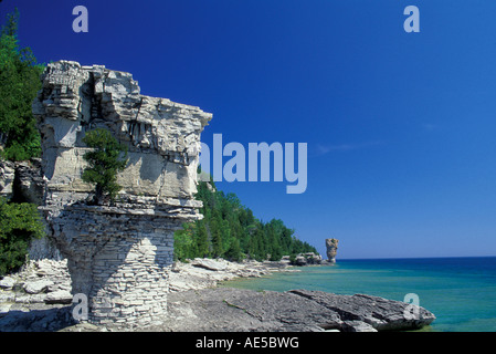 Fathom Five National Marine Park Flowerpot Island Ontario Kanada Stockfoto