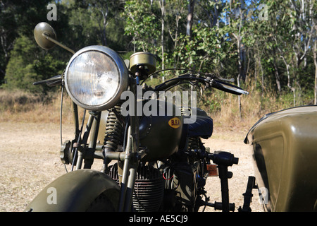 Original britische Militärfahrzeug BSA WM20 500 cc Motorrad mit Beiwagen Baujahr 1939 in Weltkrieg zwei in Europa verwendet. Stockfoto