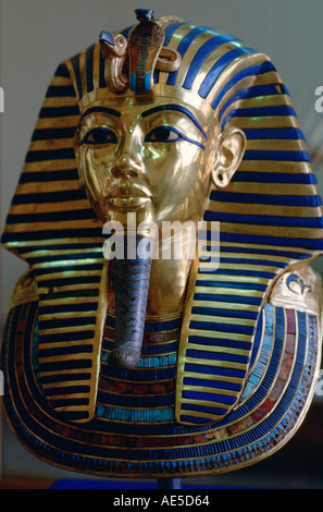 Maske der König Tutankhamun angezeigt im ägyptischen Museum von Kairo Stockfoto