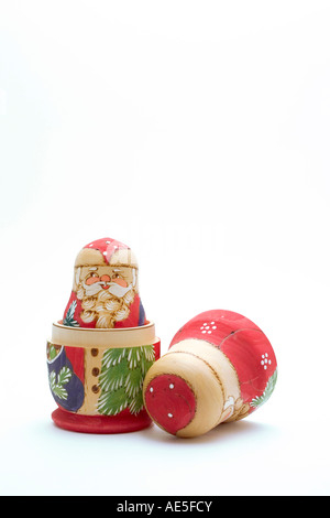 Santa Claus nesting dolls Stockfoto