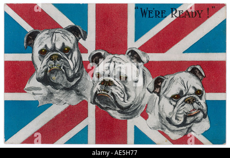 Ww1 Postkarte Bulldogs Stockfoto