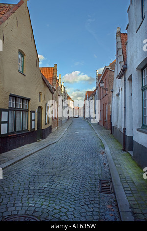 Eine traditionelle Straße in Brügge Stockfoto