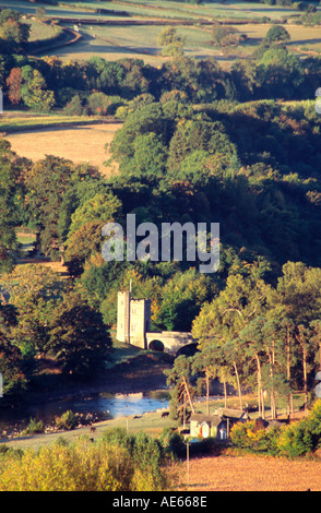 Pont y Bryn verletzt Glanusk Park Tal des Flusses Usk nahe Crickhowell Powys, Wales Stockfoto