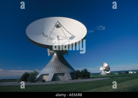 Parabol-Antenne, Raisting bei München, Bayern, Deutschland Stockfoto