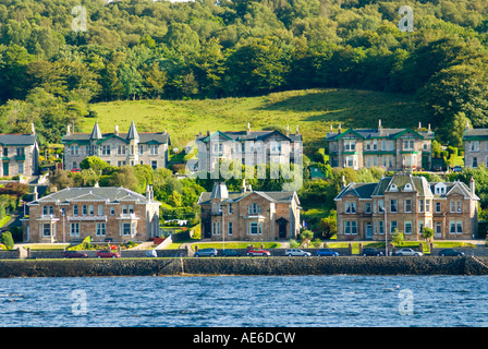 Grand viktorianische Häuser Linie Strand von Rothesay, Isle of Bute, Scotland Stockfoto