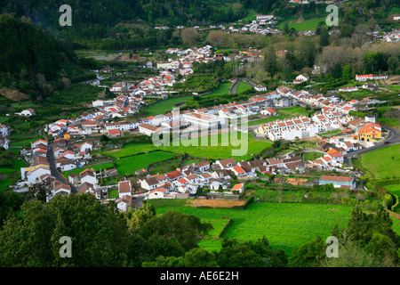 Dorf von Furnas auf Sao Miguel Island, Azoren, Portugal Stockfoto