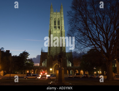 Duke Chapel von Nacht, Duke University, Durham, North Carolina Stockfoto