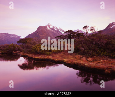 Mt-Christina aus Key Summit Tarn Fjordland National Park Südinsel Neuseeland Stockfoto