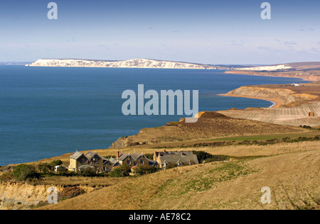 Südküste von der Isle Of Wight mit Blick auf die Nadeln von Blackgang Chine England UK Stockfoto