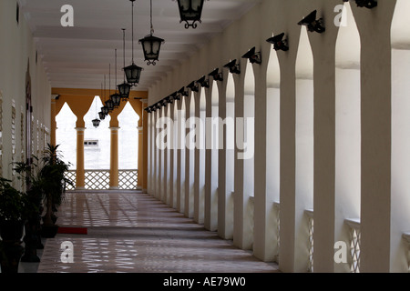 Balkon-Flur im maurischen Kaserne, Macau, SAR, China Stockfoto