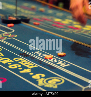 Las Vegas Casino Craps Tisch detail Stockfoto