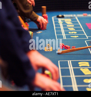 Casino Craps Tisch Detail platzieren Sie Ihre Wette, dass kein Model-Release keine Gesichter oder erkennbare Merkmale in Schuss erforderlich Stockfoto