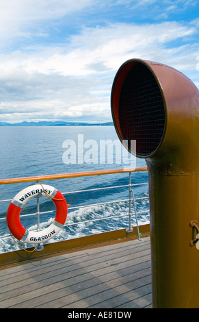 An Bord der Raddampfer Waverly wie sie Kreuzfahrten auf den Firth of Clyde, Schottland. Stockfoto