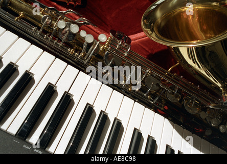 Saxophon und keyboards Stockfoto