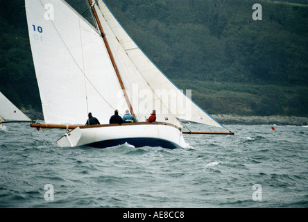 Falmouth Arbeitsboot racing auf der Carrick Roads Stockfoto