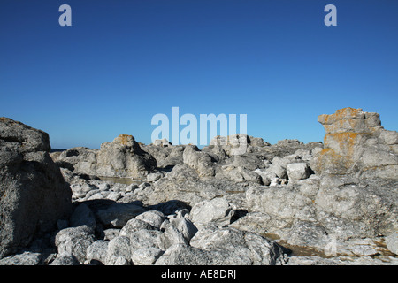 Natürliche Seastacks in Fårö, Gotland, Rauks genannt, handelt es sich bei Digerhuvud. Stockfoto