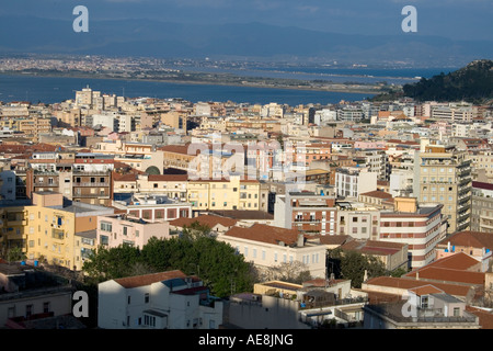 Blick über die Dächer von Bastione San Remy Cagliari Sardinien Italien Stockfoto