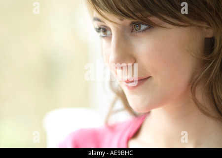 Jungen denken Frau, close-up Stockfoto