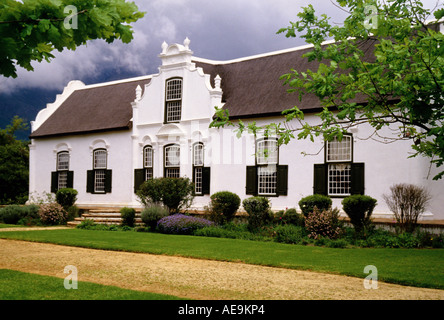 Boschedal Wine Estate Herrenhaus im kapholländischen Architektur Stil in der Nähe von Franschhoek in Cape Winelands Westkap Südafrika Stockfoto