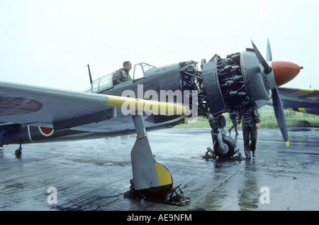 Kawasaki Ki-100 Typ 5 Imperiale japanische Kämpfer in RAF St. Athan Stockfoto