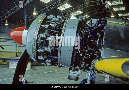 Der Motor der Kawasaki Ki-100 Typ 5 Imperiale japanische Kämpfer in RAF St. Athan Stockfoto