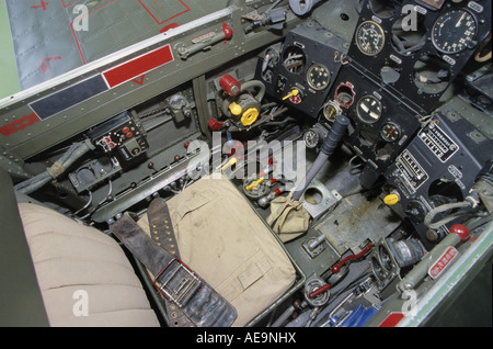 Das Cockpit der Kawasaki Ki-100 Typ 5 Imperiale japanische Armee Kämpfer Stockfoto