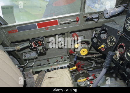 Das Cockpit der Kawasaki Ki-100 Typ 5 Imperiale japanische Armee Kämpfer Stockfoto