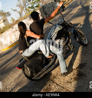 Biker-paar dabei, die in Mexiko unterwegs Stockfoto