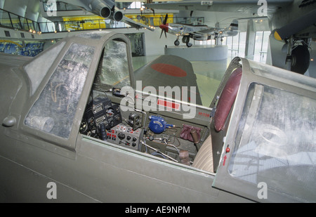 Das Cockpit der Kawasaki Ki-100 Typ 5 Imperiale japanische Armee Kämpfer Stockfoto