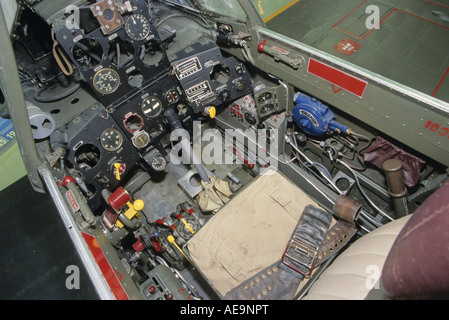 Das Cockpit der Kawasaki Ki-100 Typ 5 Imperiale japanische Armee Kämpfer Stockfoto