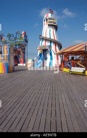 Bunte Nahaufnahme der Kirmes am Pier von Brighton, Brighton, Sussex, England, UK Stockfoto