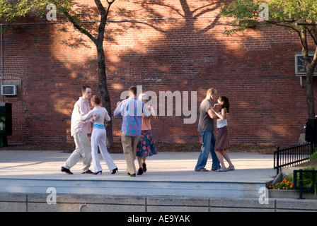 Tanz-Klasse, Kongressplatz, Portland, Maine Stockfoto