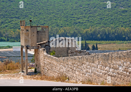 Der alte Wand- und Wache Turm rund um die ursprüngliche Siedlung Bat Shlomo Israel Stockfoto