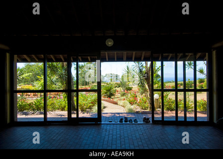 QuickCard Eingang in den Garten der Baha ' i Haus der Andacht in West-Samoa BAHAI Haus APIA Mutterbügel von der pacif Stockfoto