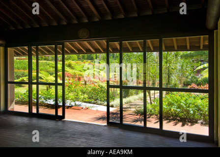 QuickCard Eingang in den Garten der Baha ' i Haus der Andacht in Western APIA Samoa BAHAI Haus Mutterbügel von der pacif Stockfoto