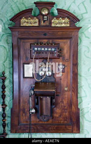Antike Telefon (ca. 1900), Pena, Sintra, Portugal Stockfoto