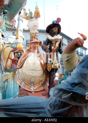 Gruppe von "Ninots". Las Fallas. Valencia. Spanien. Stockfoto