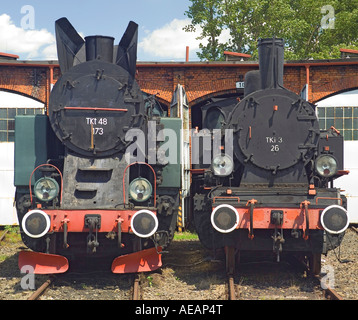 Dampf-Lokomotiven Tkt 48 und Tki 3 Motoren Stockfoto