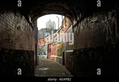 Urbanes Leben und die Wände des Graffiti in Werregaren Straat Gent Belgien Stockfoto