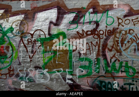 Graffiti in Werregaren Straat Gent Belgien Stockfoto