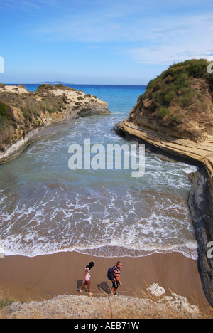 Sidari Cliffs, Canal d ' Amour, Sadari, Corfu, Ionische Inseln, Griechenland Stockfoto