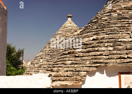 Dach-Detail von Trulli von Alberobello, Apulien, Italien Stockfoto