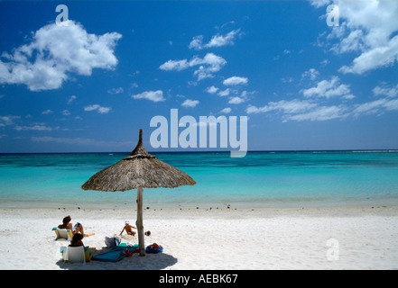 White Sand Beach Mauritius Stockfoto