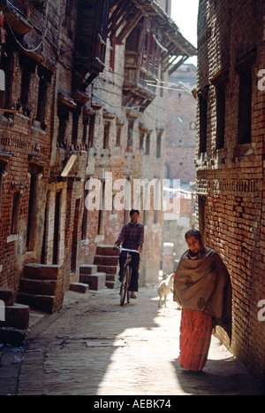 Straßenszene in Bhaktapur Nepal Stockfoto