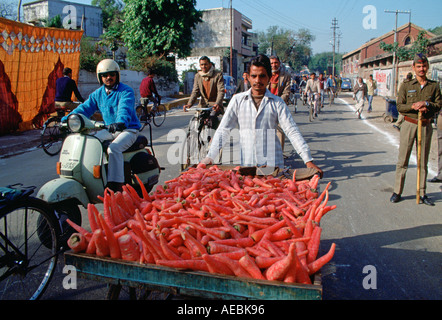 Transport von Lebensmitteln auf den Markt durch die Straßen von Islamabad-Pakistan Stockfoto