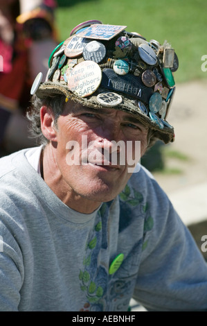 Brian Haw, Frieden Aktivist und wohnhaft in Parliament Square seit 2001 Stockfoto