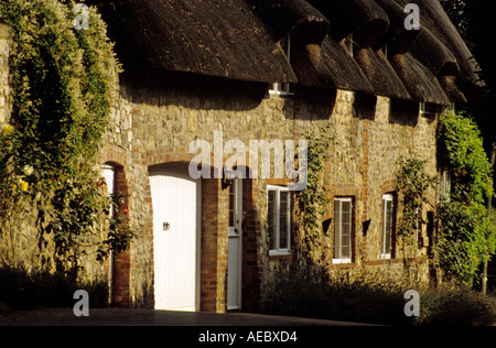 Strohgedeckte Hütten in Amberley Sussex England Stockfoto