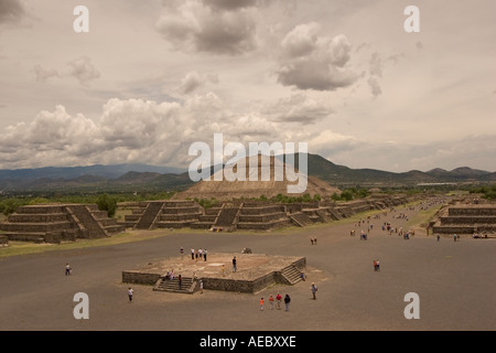 Der Mond Plaza (Teotihuacán, Mexiko-Stadt, Mexiko). Place De La Lune (Teotihuacán, Mexiko, Mexiko). Stockfoto