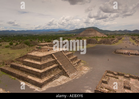 Der Mond Plaza (Teotihuacán, Mexiko-Stadt, Mexiko). Place De La Lune (Teotihuacán, Mexiko, Mexiko). Stockfoto
